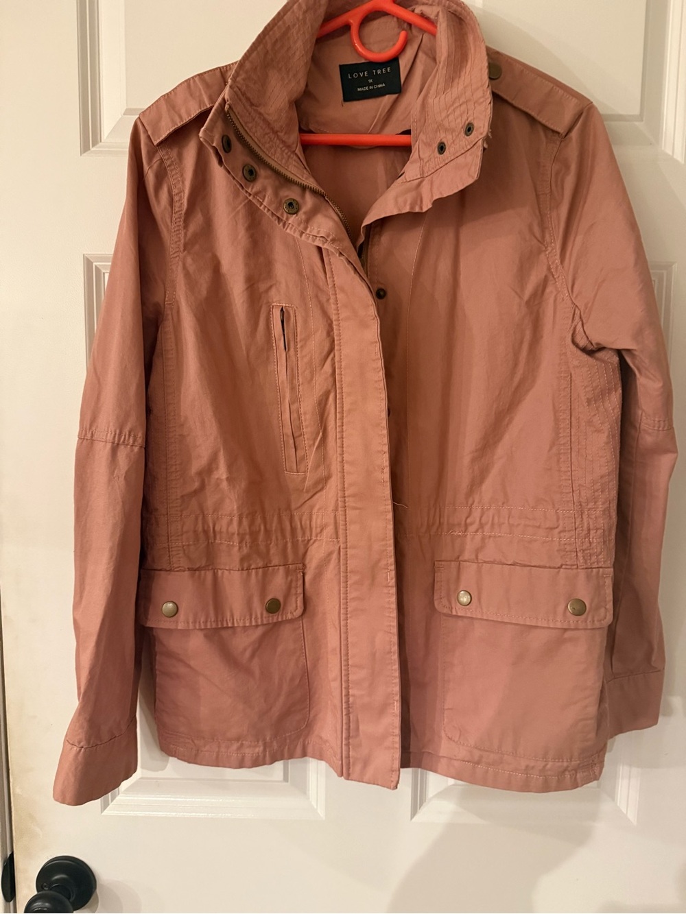 Love Tree Blush Pink Utility Anorak Jacket